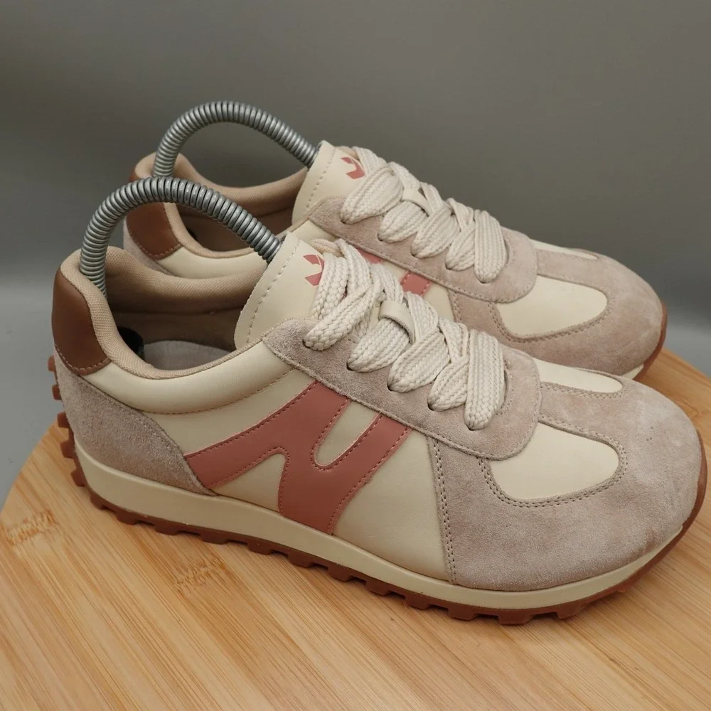 Somiliss Womens Necap Revela Suede/Leather Cream Pink Athletic Shoes US Size 7.5 - Picture 4 of 12